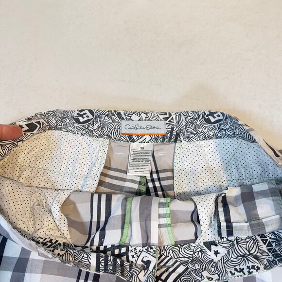 QuikSilver Edition Hybrid Short Men W36* All Cotton Black Grey Plaid Skater Surf - Picture 7 of 16